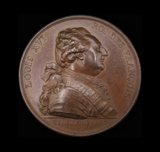 FRANCE 1789 LOUIS XVI RETURNS TO PARIS 53mm MEDAL - BY DUVIVIER