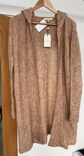 Ladies Sandwich long Cardigan peach/ multicoloured UK Size L (14) 