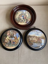 3 x Prattware Pot Lids Framed