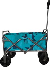 Outdoor Lightweight Folding Wagon 180 Lbs Load Capacity All Navy Blue