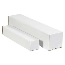 PARTNERS BRAND M3325 Square Mailing Tubes, 3" x 3" x 25", White, 25/Bundle
