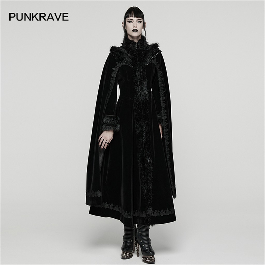 PUNK RAVE パンクレイヴ ゴシックパンク ロングコート ベルベット Punk Rave Women Steampunk Gothic Long Jacket Renaissance Victorian