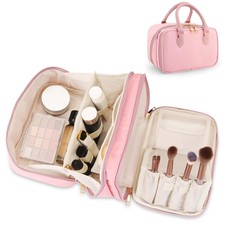 Travel Makeup Bag for Women Fashion Large Capacity Pouch Open Flat Cosmetic P...