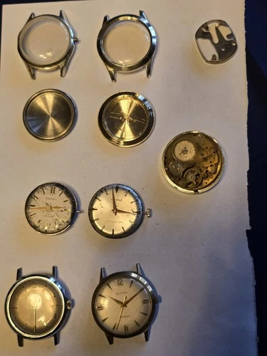 Lot Of 5 Vintage Watches For Parts Or Repair Bulova Timex Swiss
