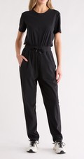 SB6824 Sweaty Betty Short Sleeve Explorer Jumpsuit SZ S  178 Black