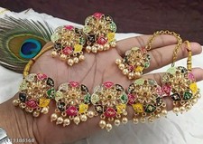 Indian Bollywood Designer Gold Plated Necklace Earring Jewellery Set