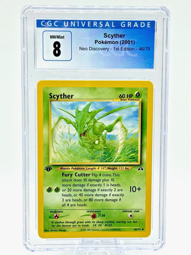 Scyther (1st Edition) graded CGC 8 for sale on eBay