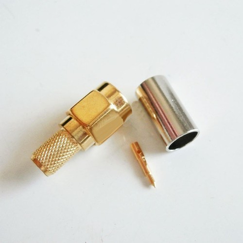 10PCS For SMA Male Crimp Connector for Coaxial Cables RG58 RG142 LMR195 RG400 - Zdjęcie 4 z 5