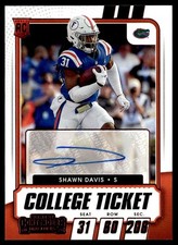 2021 Panini Contenders Draft Picks Shawn Davis Rookie Auto Florida Gators #224