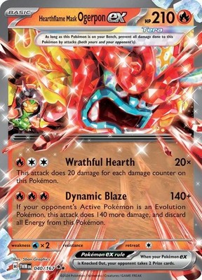 Pokémon TCG Hearthflame Mask Ogerpon Ex 40/167 DR Holo Twilight Masquerade