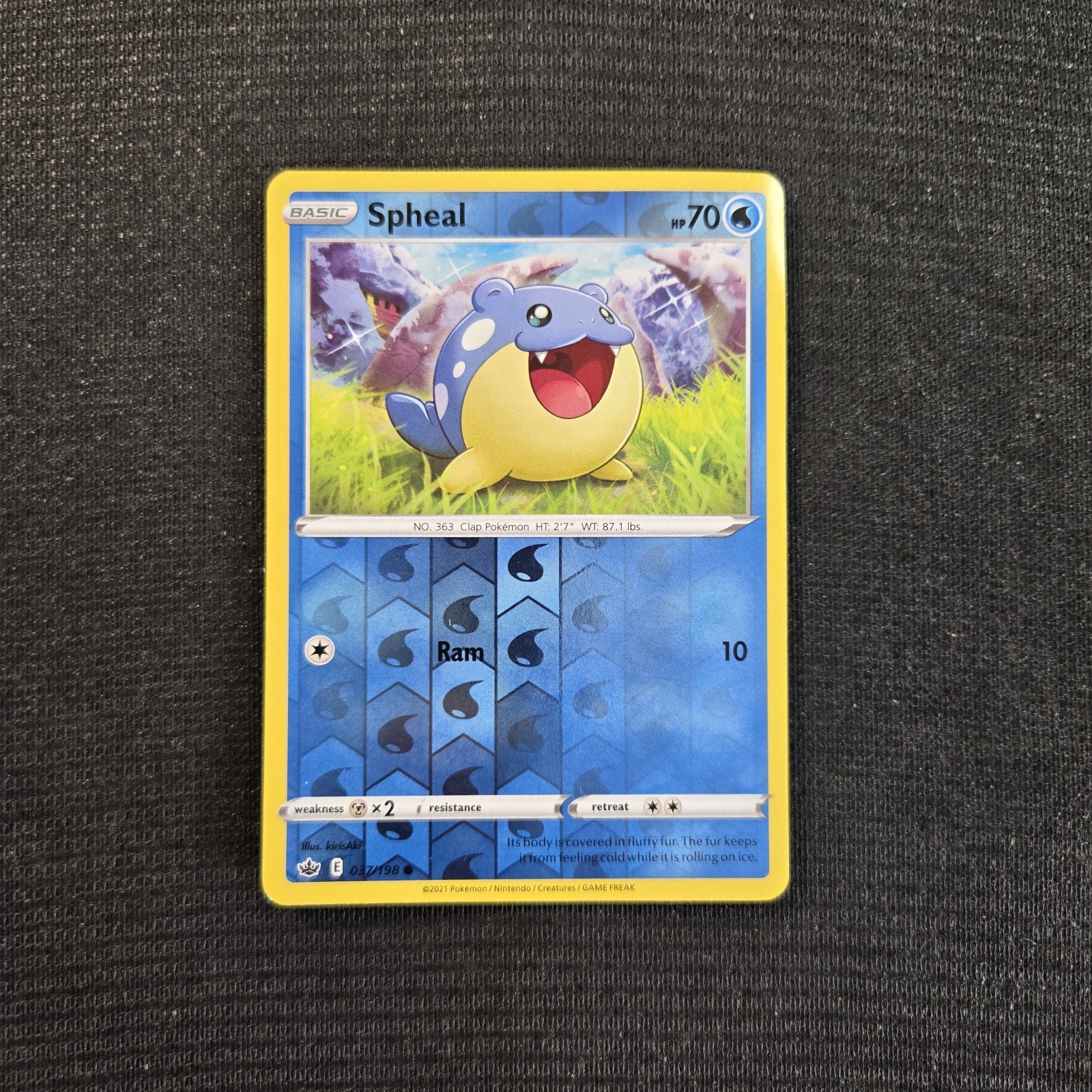 Pokemon TCG Chilling Reign Spheal Reverse Holo Card 37/198
