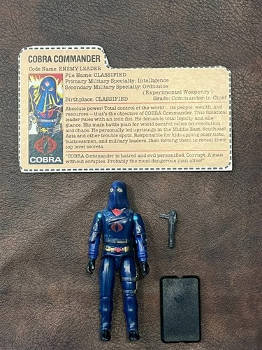 🔴 GI Joe Hooded Cobra Commander Mail-away Swivel Arm 1984 W/ Accessories ARAH