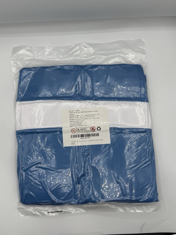 Adult Men Blue and White 2nd-Skin Jumpsuit