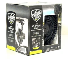 Auto Drive 6-Inch Clip-On Oscillating Car Fan 12V Plug Dash Mount Portable