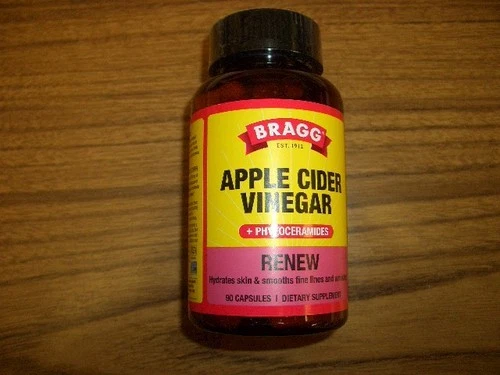 Bragg Apple Cider Vinegar + Phytoceramides  -RENEW-90 Capsules Exp 7/18/2027