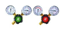 SÜA - Oxygen and Acetylene Regulators Welding Gas Gauges Pair - Rear Bronze 