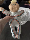 Cabbage patch doll Blonde Blue Eyes vintage, Including Striped Outfit