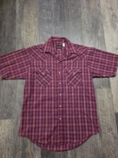 Vintage Plains Western Wear Button Up Pearl Snap Shirt SIze Medium