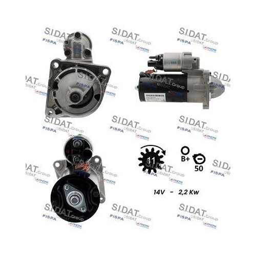 Démarreur Sidat S12BH0889 de haute précision pour mécanique Alfa Romeo