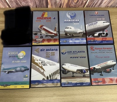 Airplane Flight DVD Lot Of 7 Airline Flights