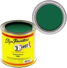 1 Shot Lettering Enamel Medium Green 144L   4oz Pinstriping Paint