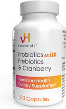 Women's Probiotics w Prebiotics Cranberry Vitamin C 120 Capsules Gut