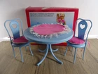 Vintage Furniture for Barbie Clone Petra Table 2 Chairs Plasty Lunsby + Original Box (21387)