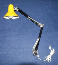 Vintage Ledu Yellow Drafting Architect Light Desk Lamp