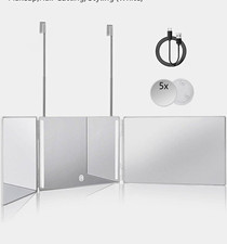 HIEEY 3-Way 360 Trifold Makeup Mirror LED Lig...