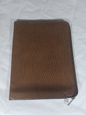 Vintage Leather Portfolio File Folder Executive Business A4 Embossed Antique  