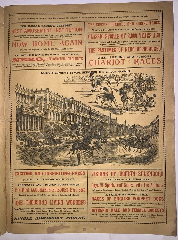 1891, BARNUM & BAILEY, GREATEST SHOW ON EARTH PROGRAM, PHILADELPHIA, CIRCUS - Image 3 of 4