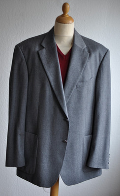 Atelier Torino Severin Herren Anzug Sakko Jackett 100% Schurwolle Grau Gr 58