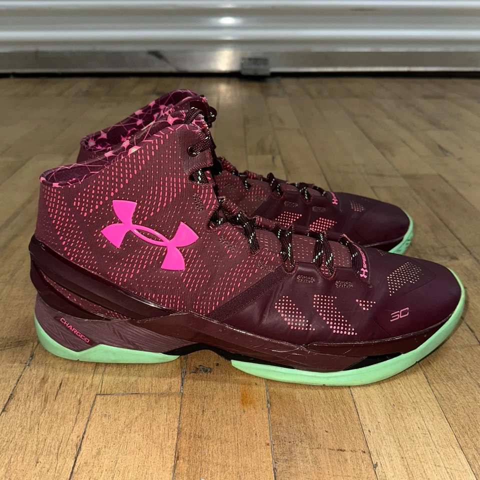 Under Armour Curry 2 мужчин 14 кроссовки Mojo розовый шнурует вверх Athletic баскетбол обувь - Изображение 3 из 4