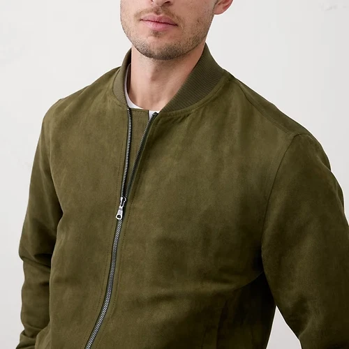 Men Brown Pure Suede Leather Jacket Slim Fit Trucker Jacket Custom Size S M L XL