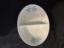 Vintage Carlos Montez Caribe MCM divided bowl Atomic Pattern 9 “ wide ceramic 