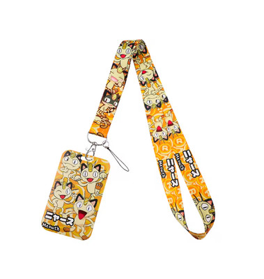 Pokemon Meowth Badge ID Holder with Lanyard