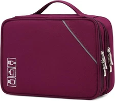 Double Layer Electronics Organizer Travel Bag Cable USB SD Hard Drive Storage