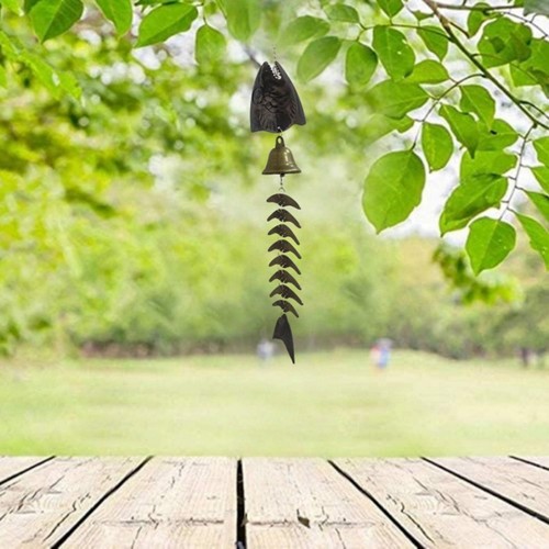 Fish Wind Chime, Fish Skeleton Wind Chime, Durable Metal Fish Windchimes - Picture 5 of 12