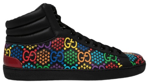 Gucci Ace Supreme High Top Psychedelic Black Sneakers Z1490 Size