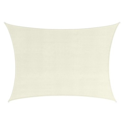 10x13ft Sun Shade Sail   UV-Blocking Outdoor Canopy with D-Rings & Ropes, Beige