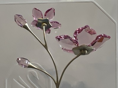 Swarovski クリスタルフラワー Swarovski Garden tales - Cherry Blossom & Vase Bud 5557797 Mint in