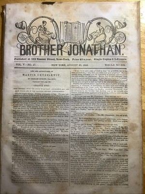 1843 RARE BROTHER JONATHAN NEW YORK NEWSPAPER