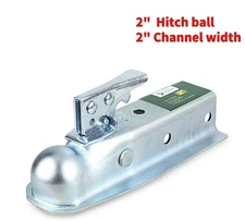Straight Tongue Trailer Coupler 3500lbs For 2" Hitch Ball with 2" Channel Width
