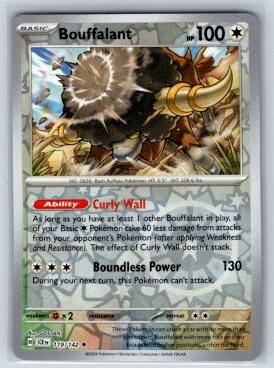 Bouffalant Reverse Holo Rare SV07: Stellar Crown 119/142 NM
