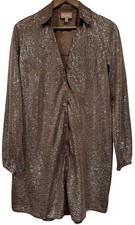 Show Me Your Mumu On Tour Button Up Shirt Dress Glam Long Sleeve Size S Sparkle 