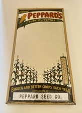 Rare Vintage Funks G Hybrid Peppards Seed Co. Advertising Mirror Therm Sign