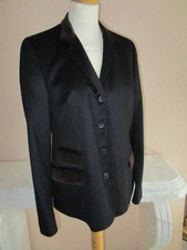 Edler NVSCO SARTORIA Blazer ital.44 ca. 38 40 tiefschwarz brauner Samtbesatz 1 A