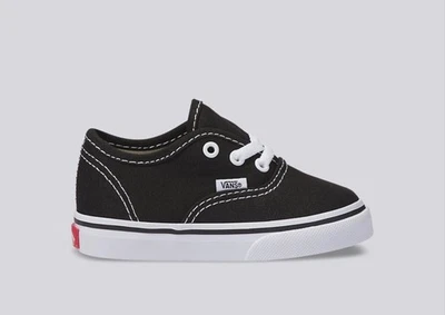 VANS Authentic Black/ White Toddler Kids Baby Canvas Skate Shoes Sneakers