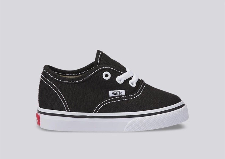 VANS Authentic Black/ White Toddler Kids Baby Canvas Skate Shoes Sneakers