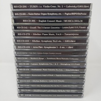BIS Classical CD Lot of 16 (16 Discs) - Sibelius, Beethoven, Etc.